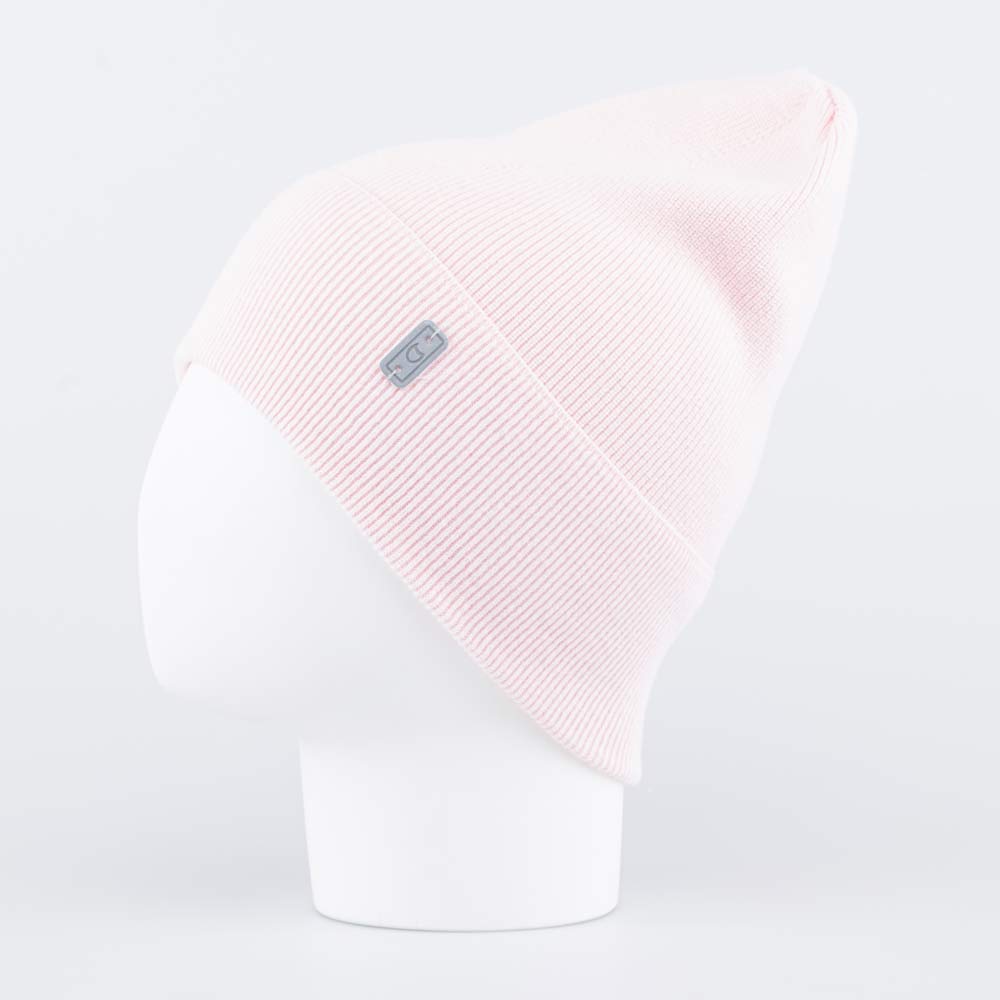 07811680-40 Тонкая шапка с отворотом для девочки розовый, все фото 2