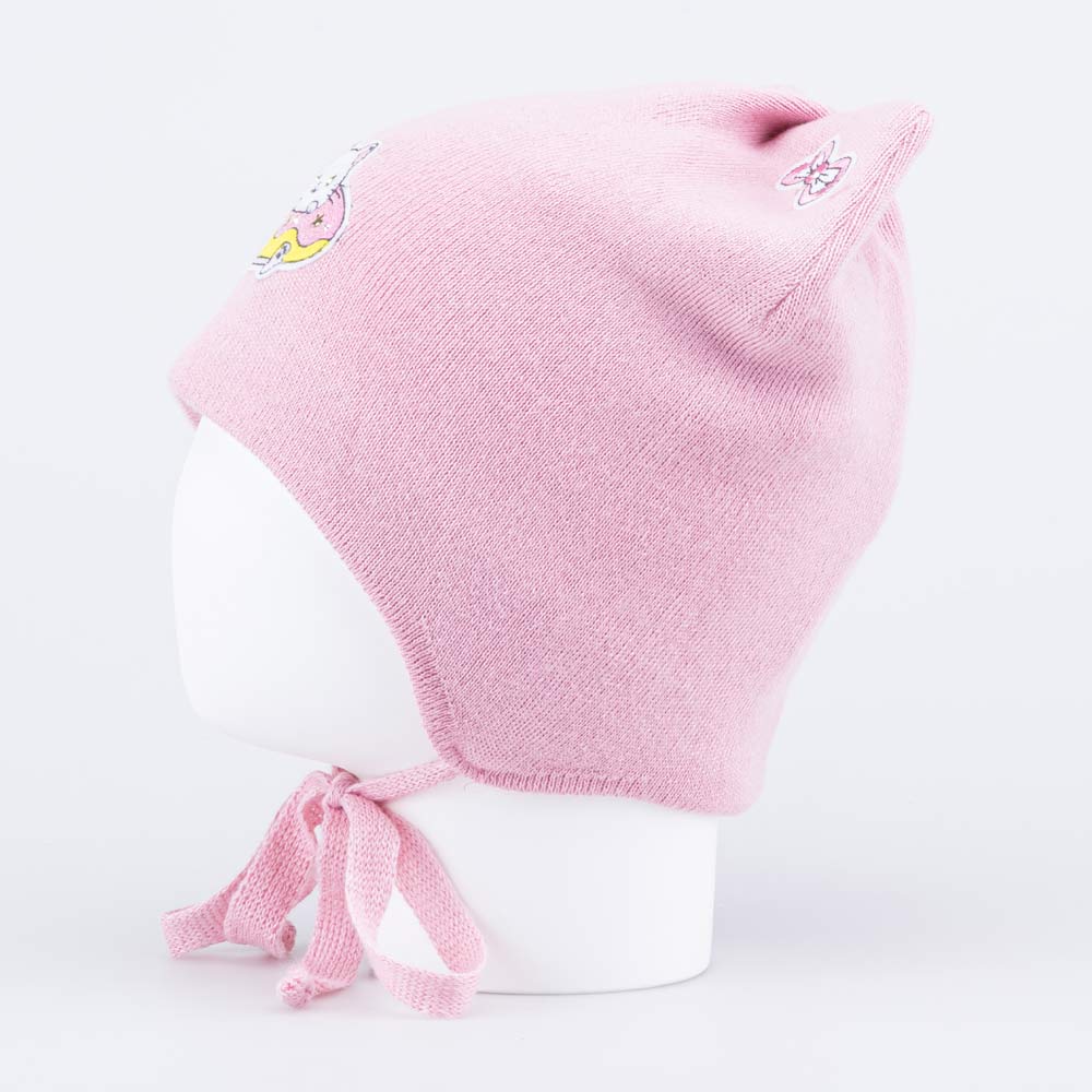 07811927-40 Шапка на завязках Кот-пончик розовый, все фото 2