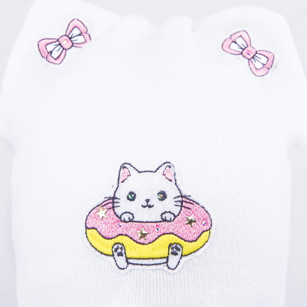 07811927-41 Шапка на завязках Кот-пончик белый, все фото 3