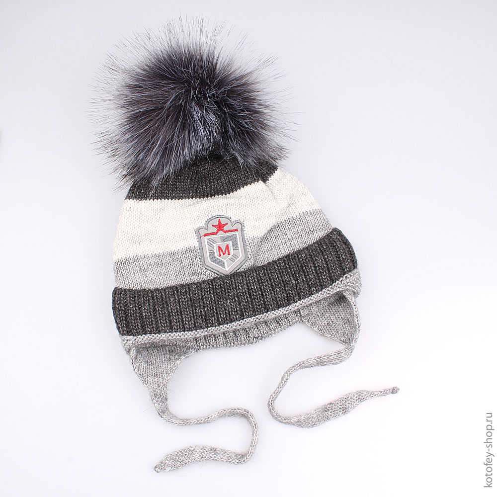 07711083-00 Шапка зимняяя, 30% шерсти, серая, все фото 1