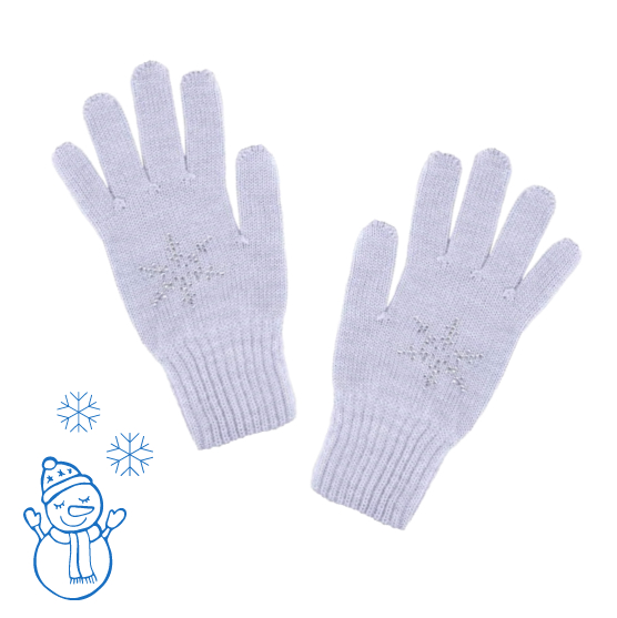 07822172-40 Перчатки детские двухслойные серо-голубой, все фото 1