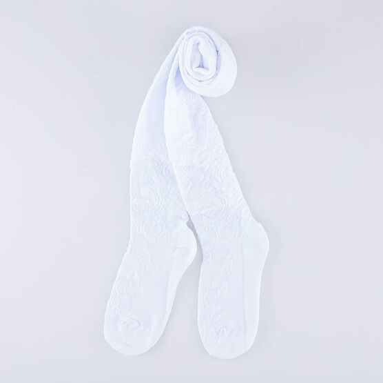 07032437-40 Ажурные колготки для девочки белые, все фото 2