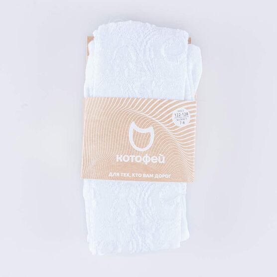 07032437-40 Ажурные колготки для девочки белые, все фото 3