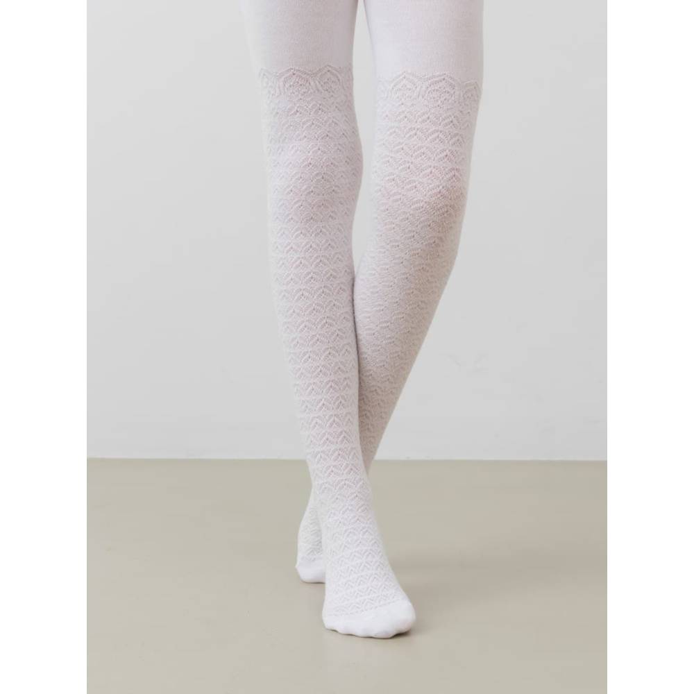 07832497-40 Колготки хлопковые для девочки белый, все фото 1