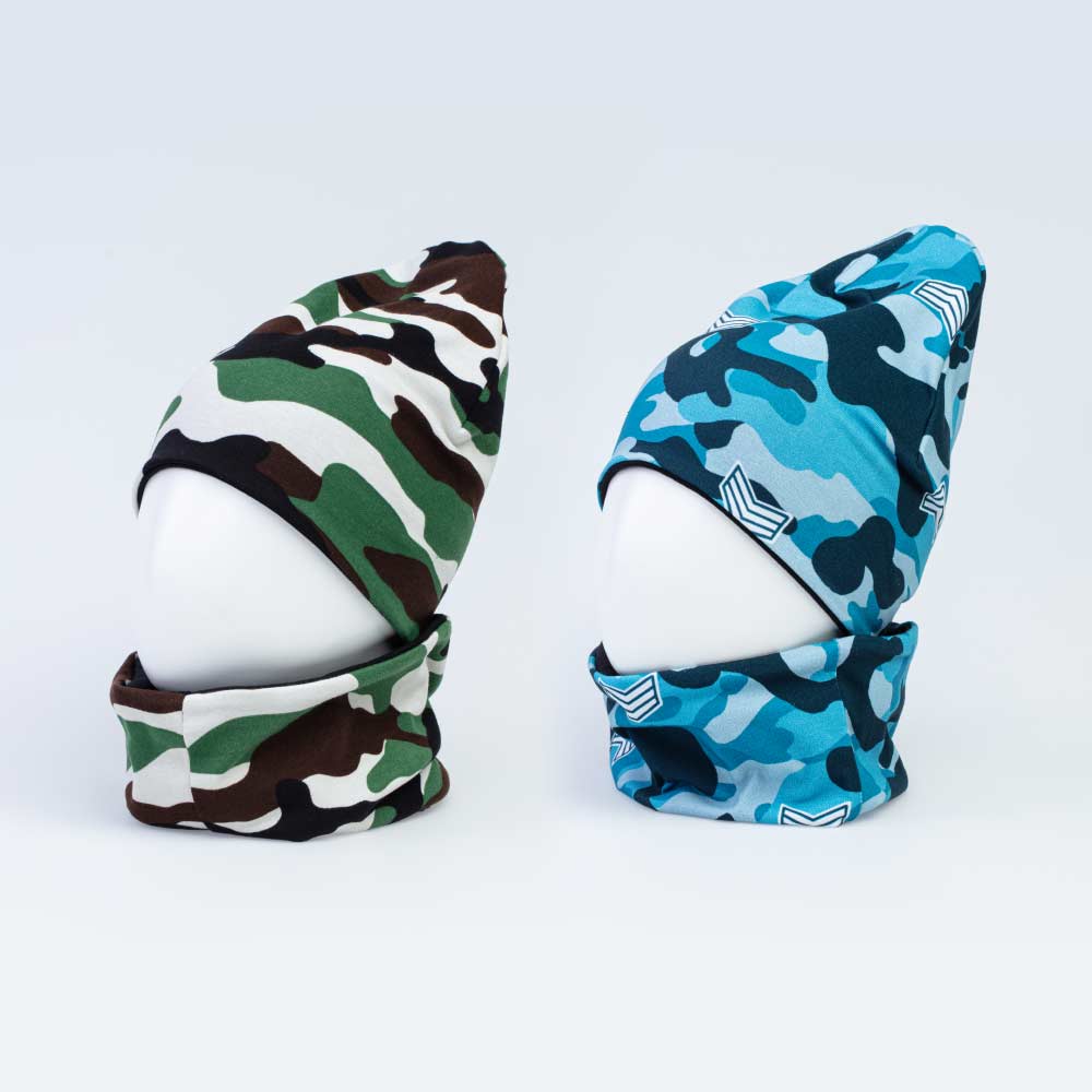 07711197-40 Комплект детский шапка+снуд двухслойный голубой, все фото 1