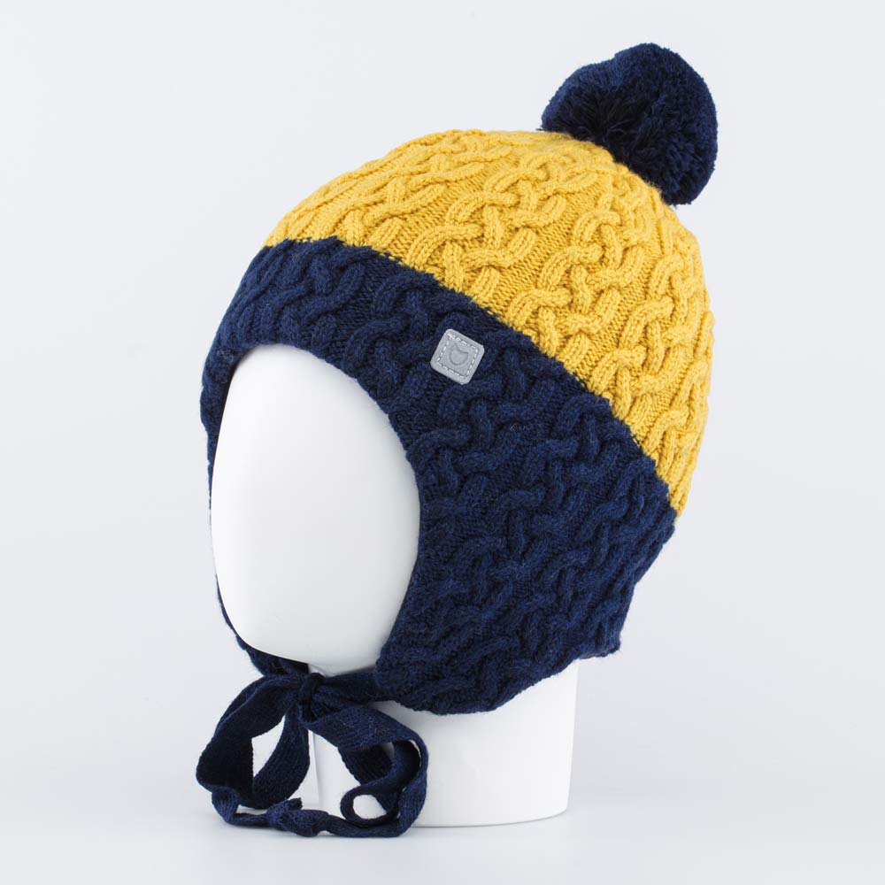 07711385-41 Зимняя шапка для мальчика на завязках, все фото 1