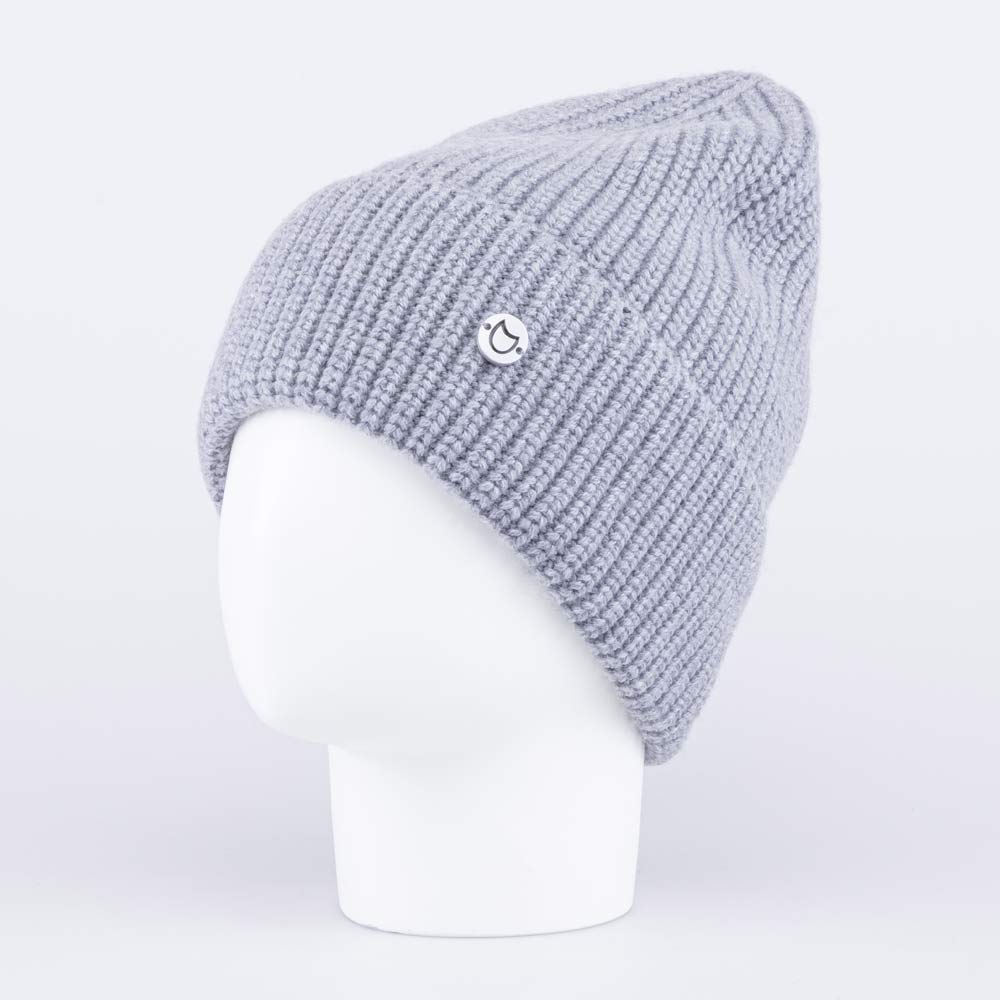 07711401-41 Серая однослойная шапка с отворотом, все фото 1