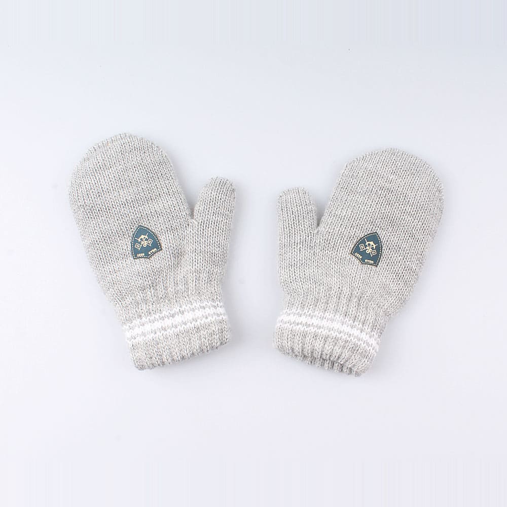 07721137-41 Варежки детские двухслойные светло-серые, все фото 2