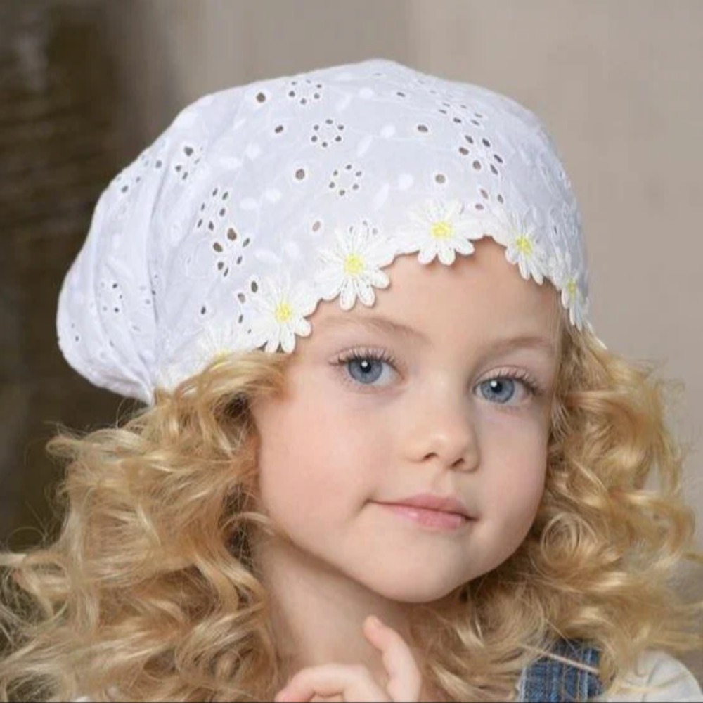 07811706-40 Белая косынка на резинке Ромашки, все фото 1