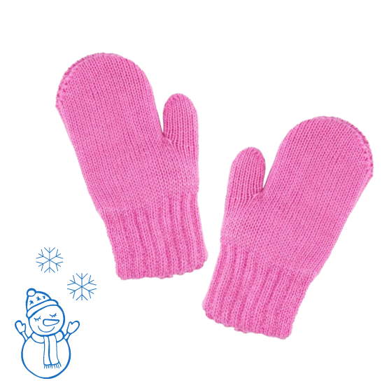 07821168-40 Варежки для девочек двухслойные розовые, все фото 1