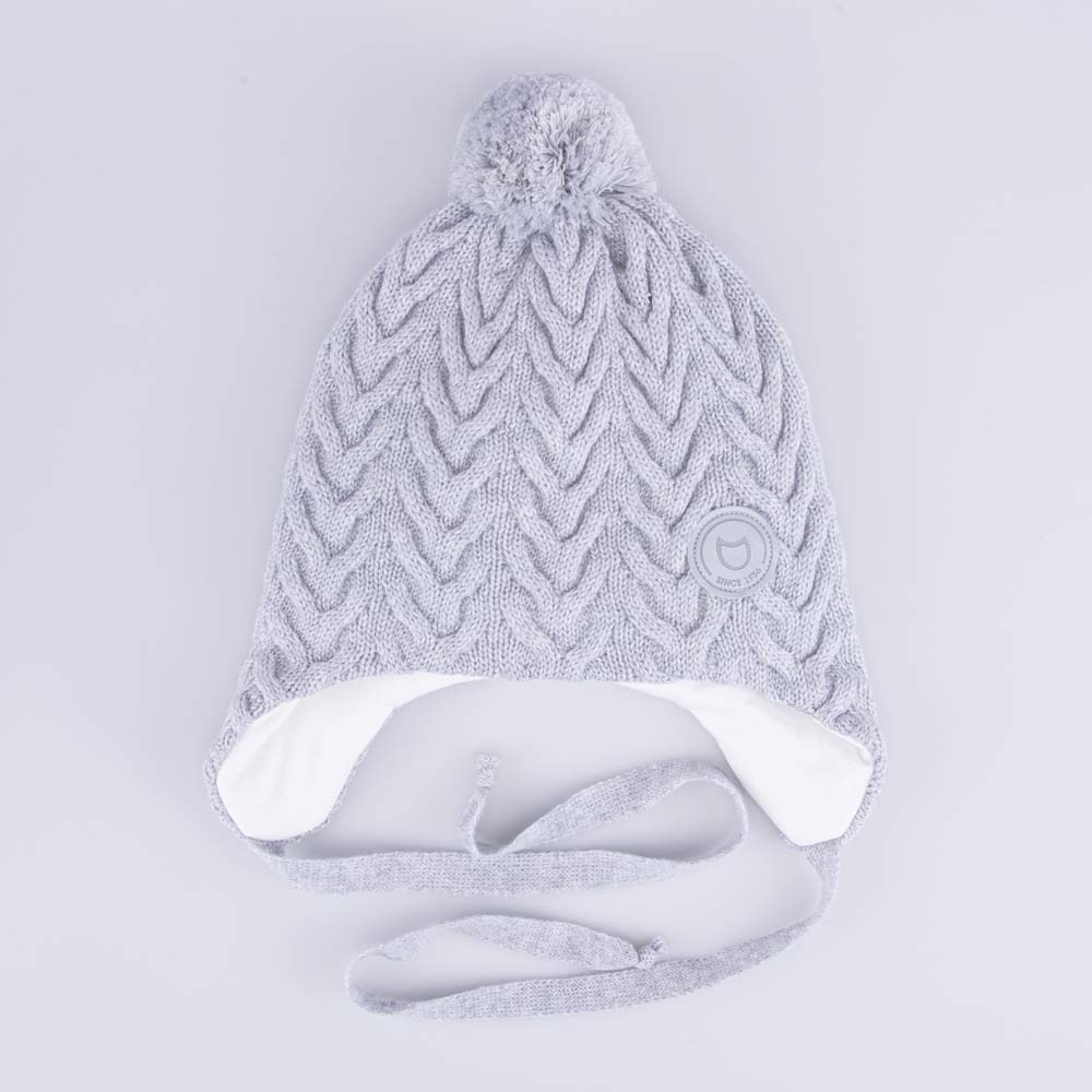 07811379-43 Шапка детская на завязках серый, все фото 4