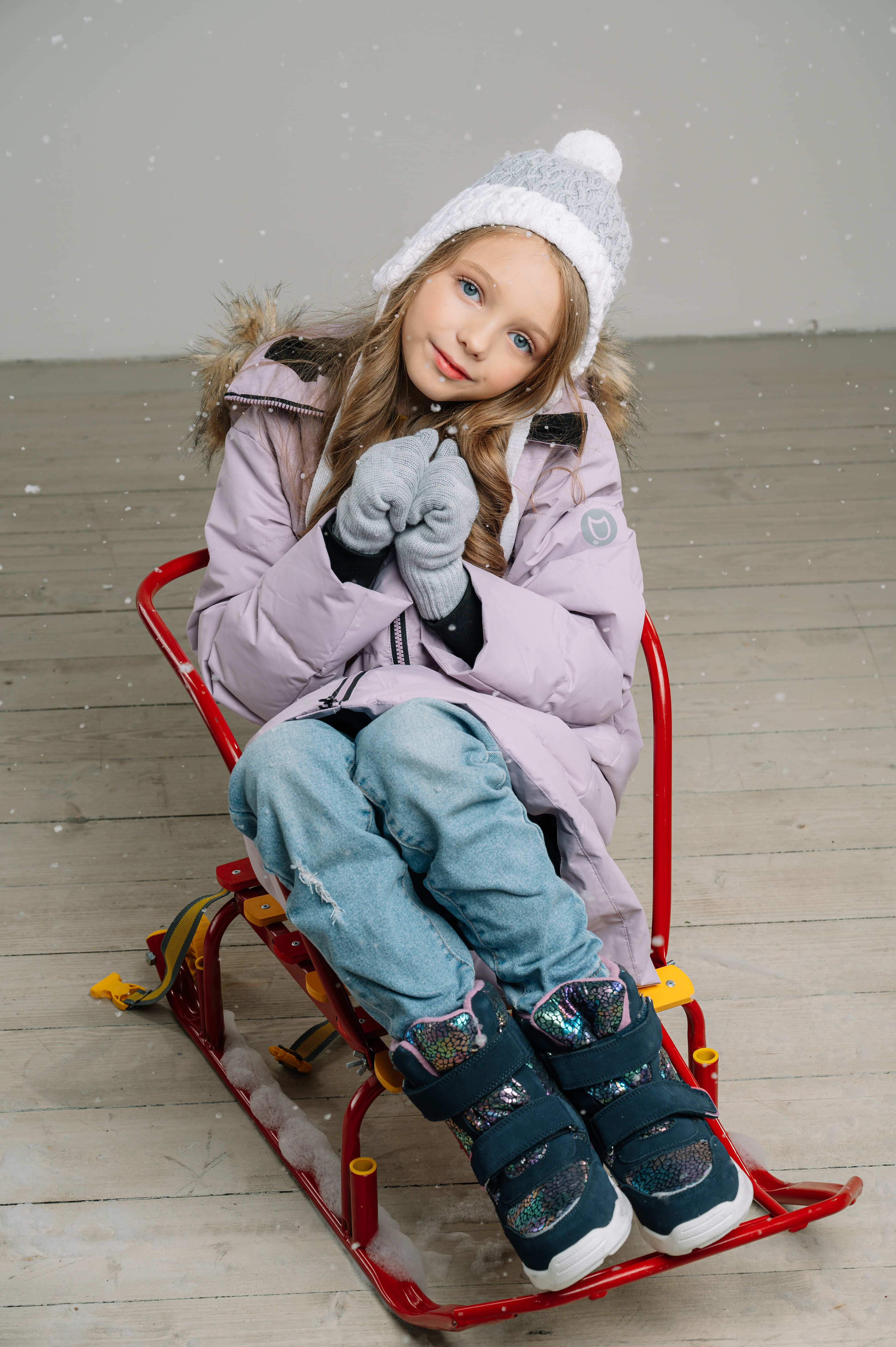 07858002-41 Зимнее пальто для девочки Сиреневый, все фото 6