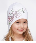 07811089-40 Шапка для девочки, 50% хлопок, белая, все фото 2
