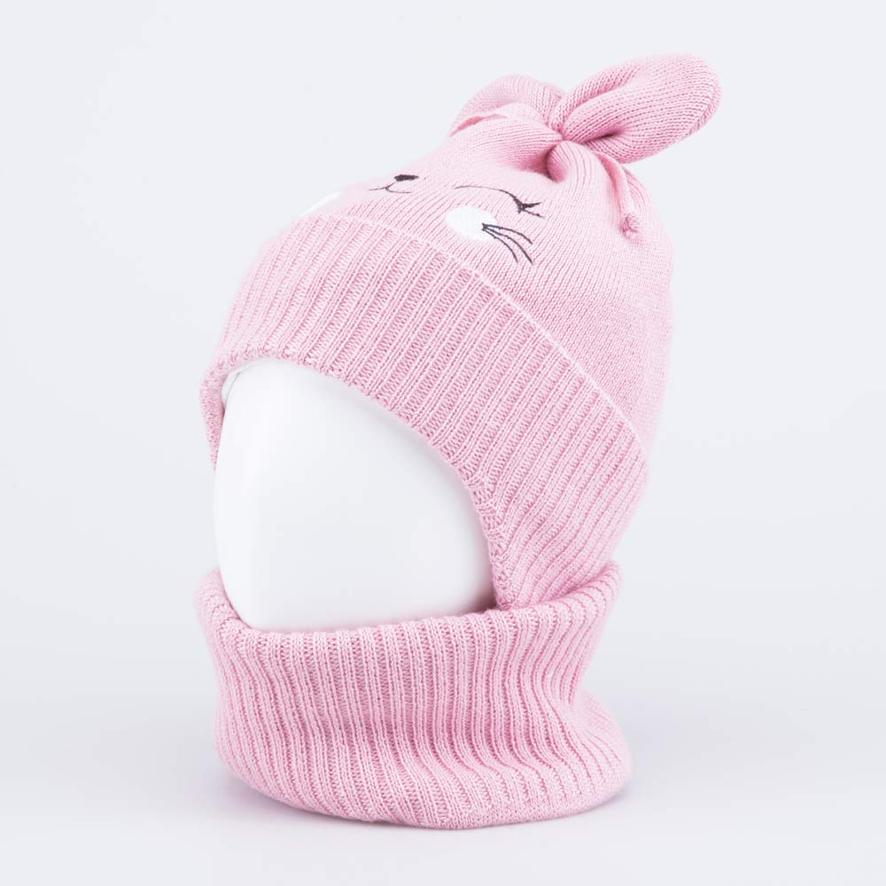 07811945-40 Комплект детский шапка+снуд розовый, все фото 1