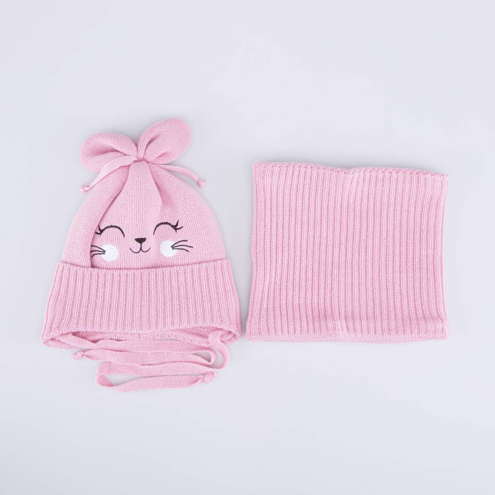 07811945-40 Комплект детский шапка+снуд розовый, все фото 4