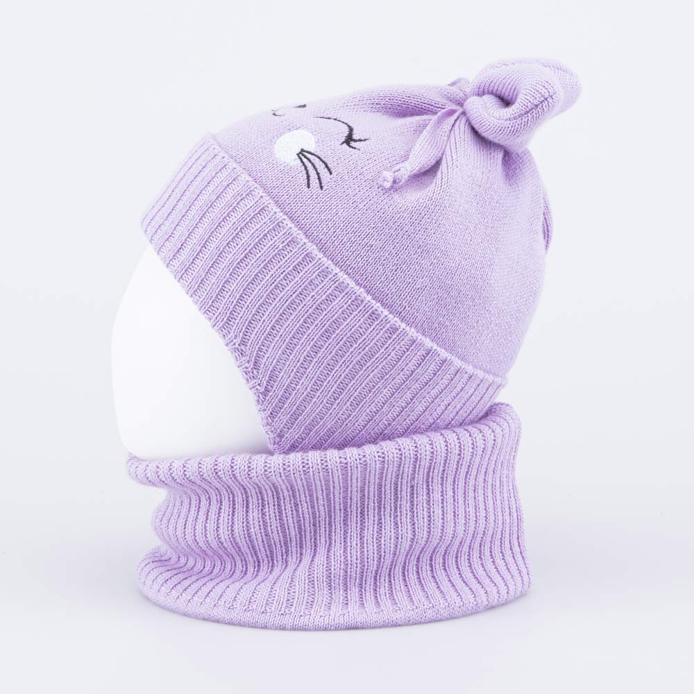 07811945-41 Комплект детский шапка+снуд сиреневый, все фото 2
