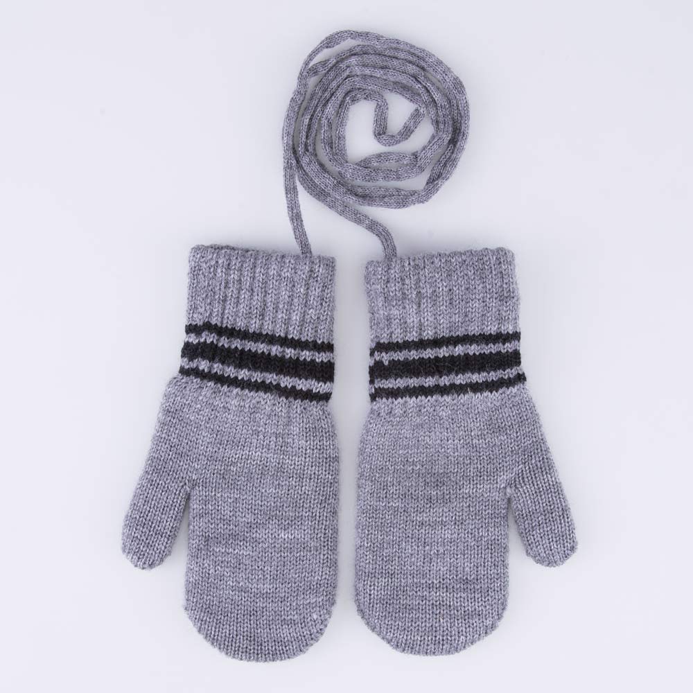 07721211-40 Варежки двухслойные из шерсти мериноса Полоски, все фото 1