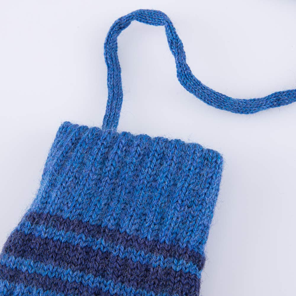 07721213-40 Теплые варежки из шерсти мериноса Полоски синий, все фото 2