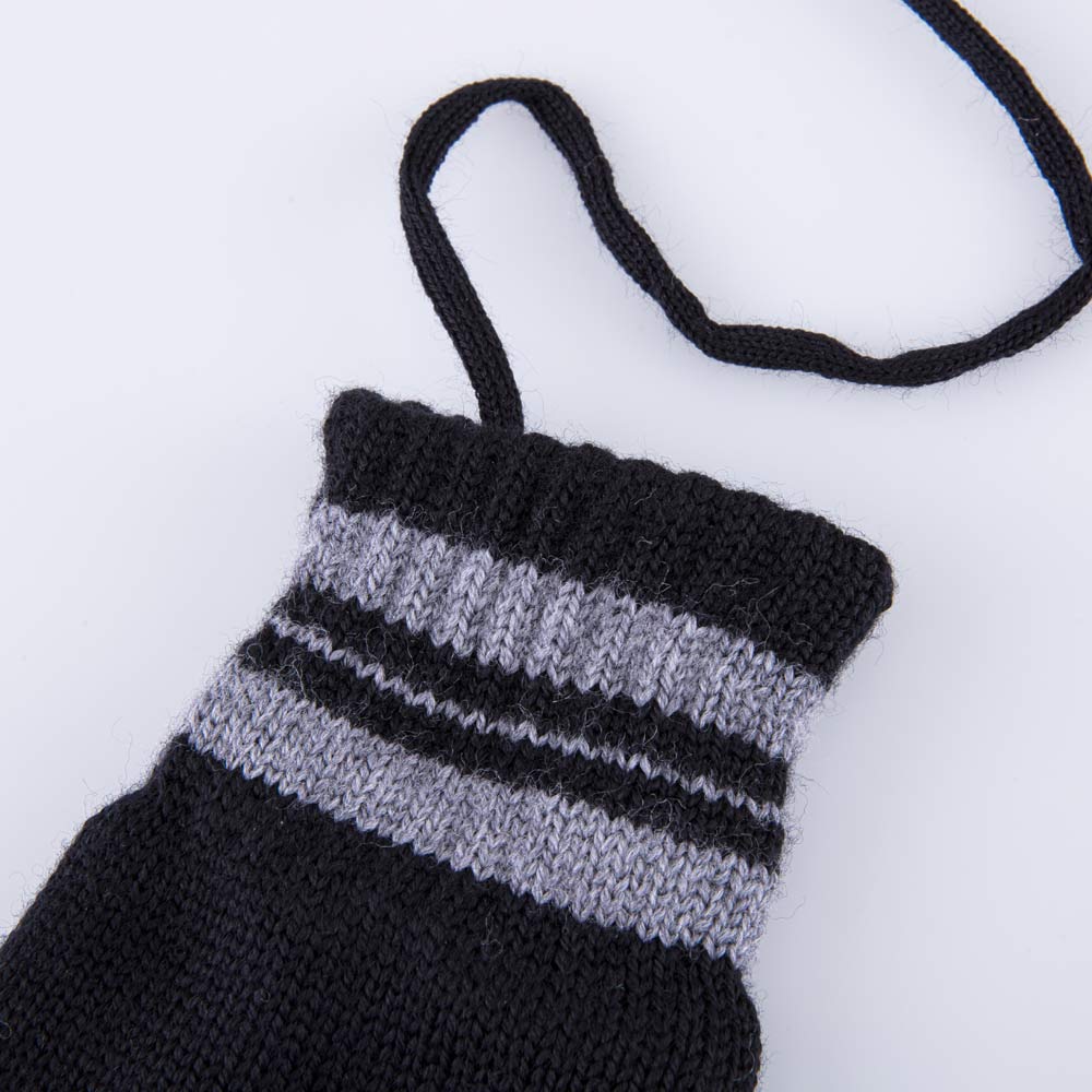 07722228-40 Теплые перчатки из шерсти мериноса Полоски черный, все фото 2