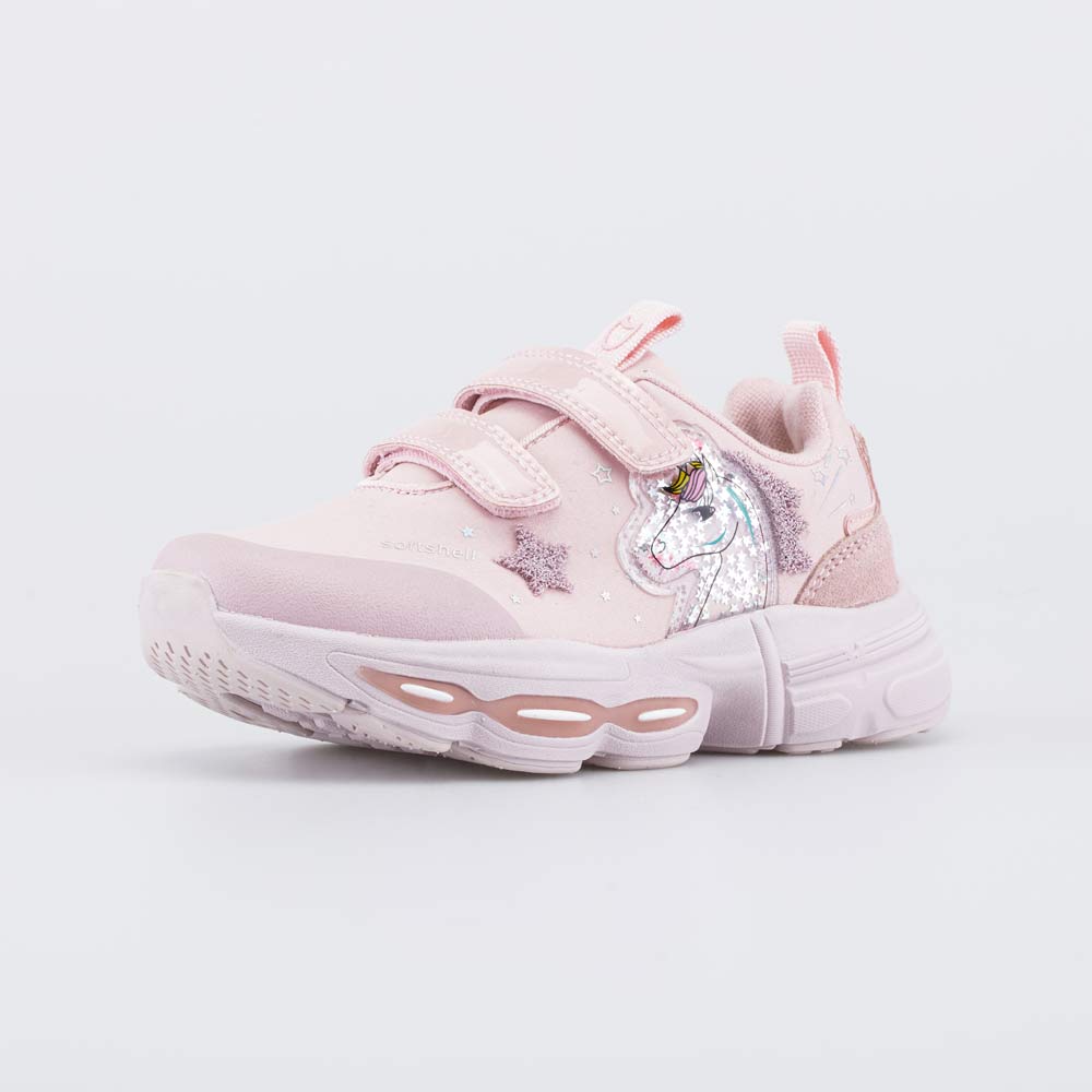 144303-11 Розовые кроссовки с LED и Softshell Единорог , все фото 1