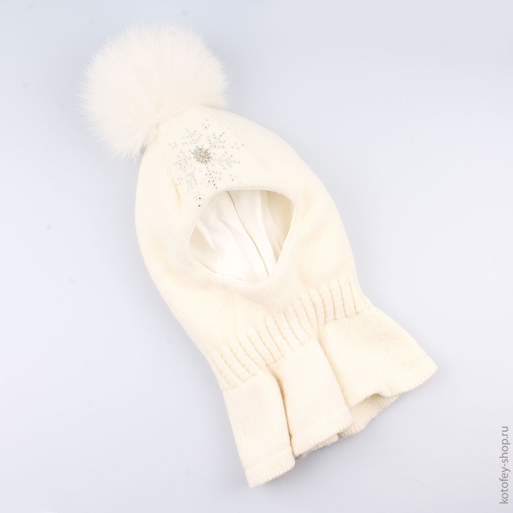 07811097-41 Шлем зимний, 70% шерсти, белый, все фото 1
