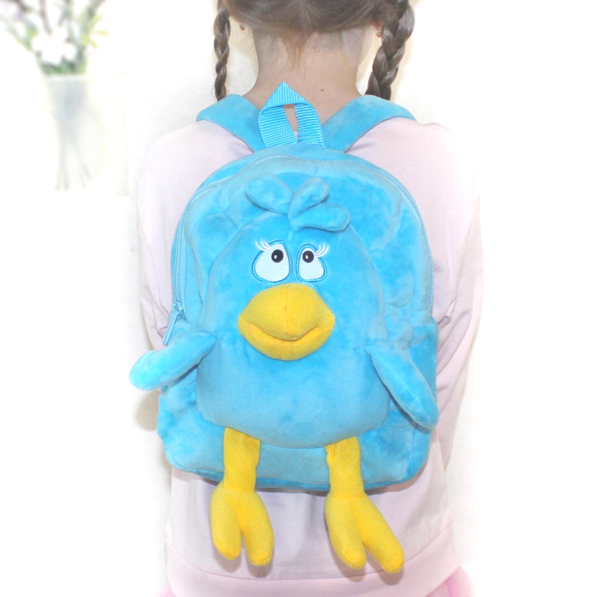 02003066-00 Плюшевый рюкзак Птичка Голубой, все фото 4