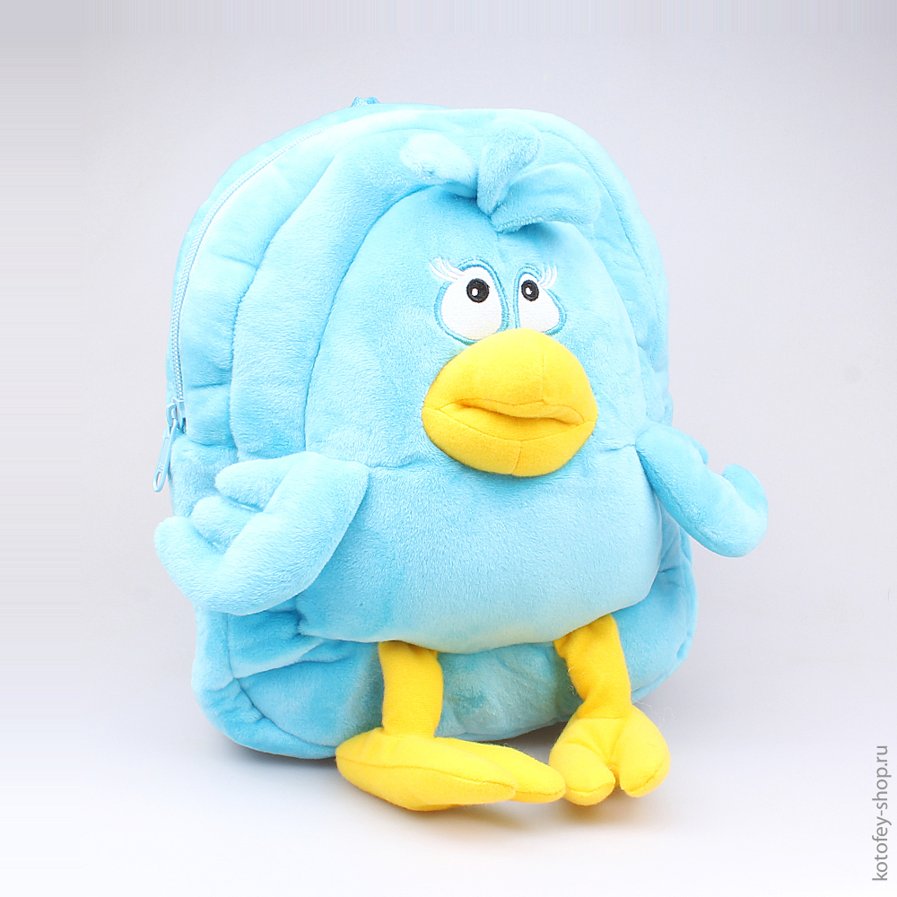 02003066-00 Плюшевый рюкзак Птичка Голубой, все фото 1