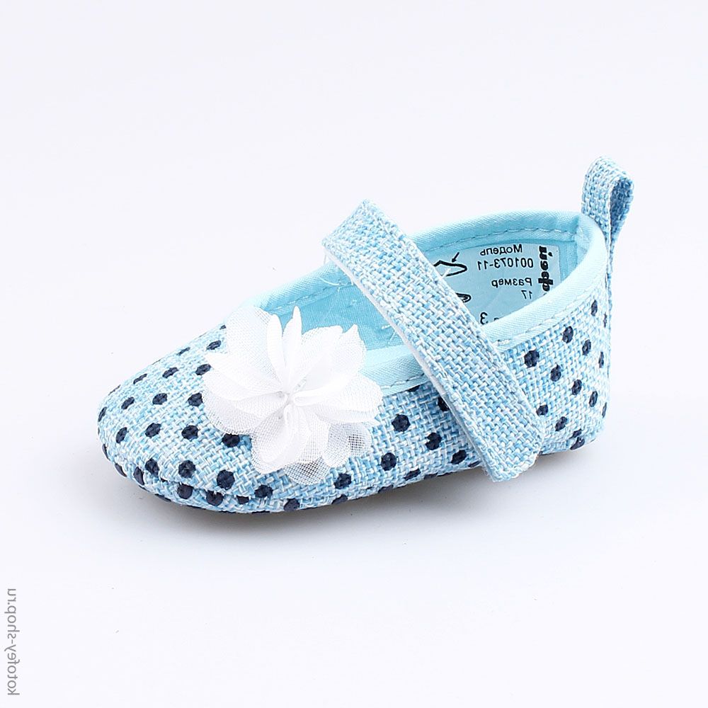 001073-11 Пинетки в виде туфелек с белым цветочком, все фото 1