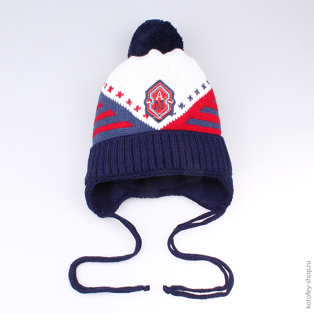 07711063-10 Шапка зимняя сине-красная, все фото 1