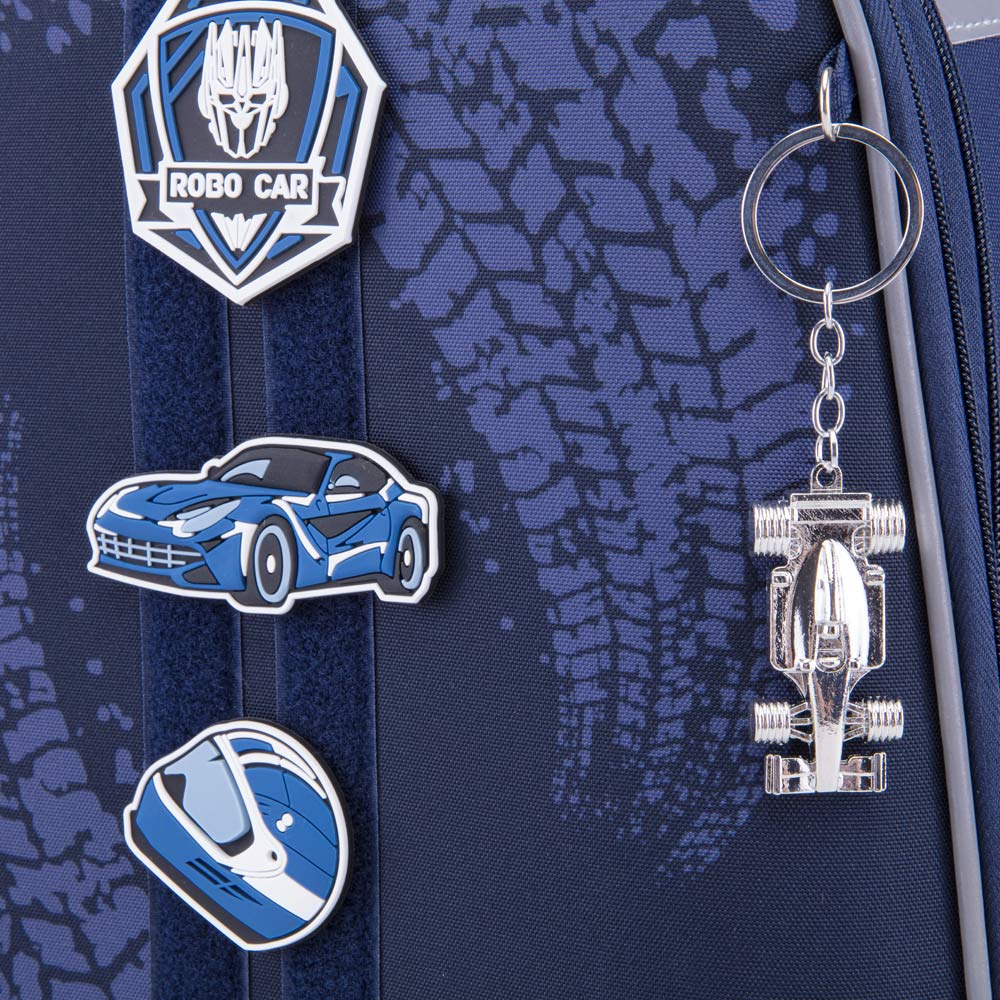 02704377-40 Рюкзак школьный с патчами-липучками Автогонки, все фото 5