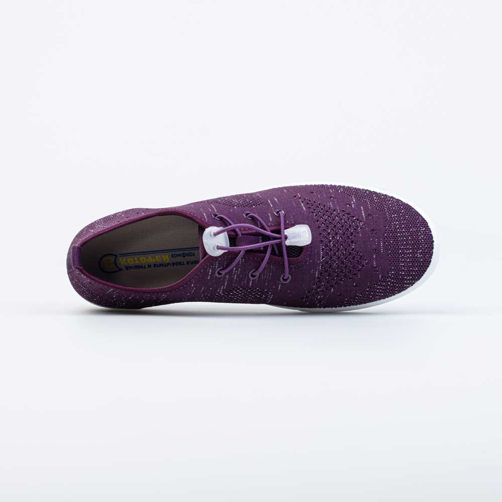 731121-11 Кеды из вязаного текстиля для девочки фиолетовый, все фото 4