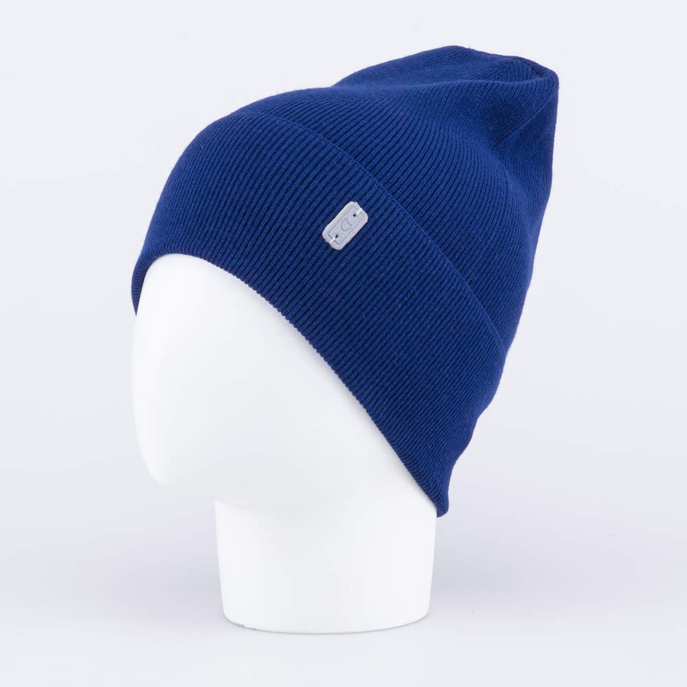 07711679-40 Тонкая шапка с отворотом для мальчика темно-синий, все фото 1