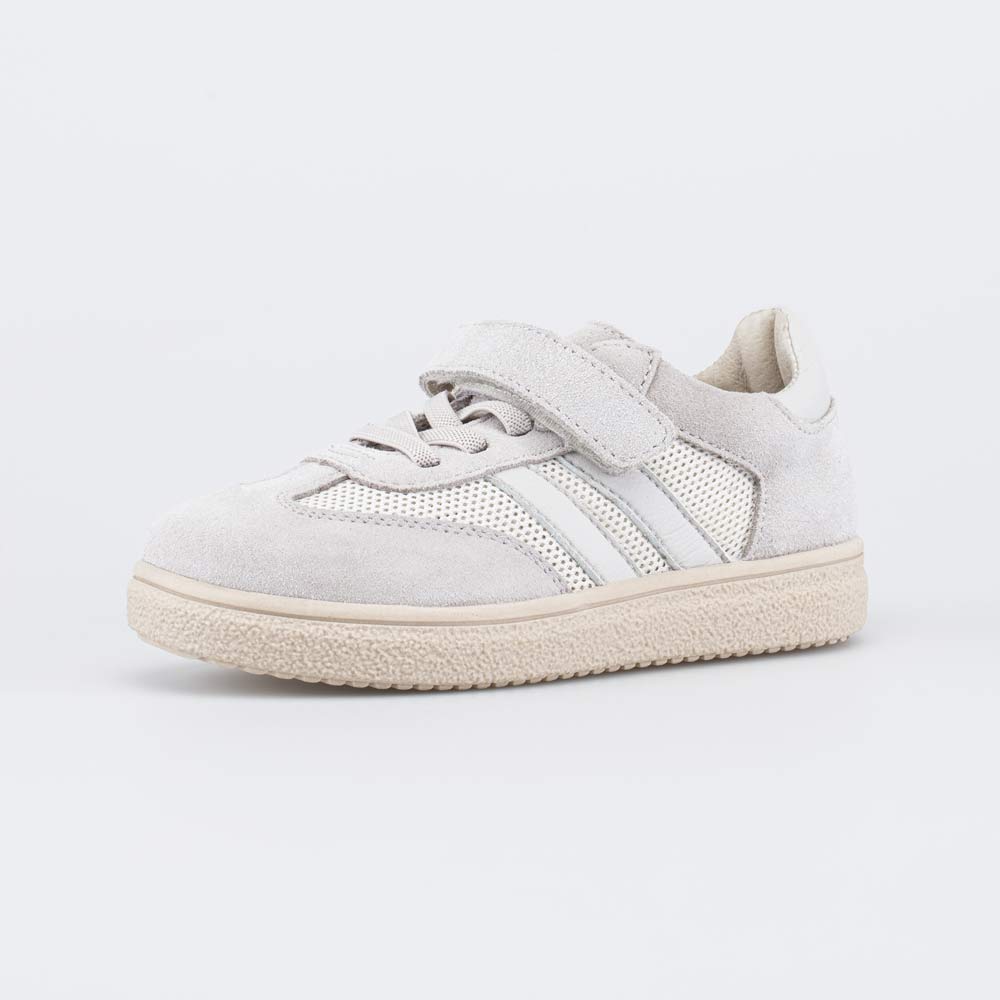 434023-73 Кожаные кеды для девочки Бежевая карамель, все фото 1