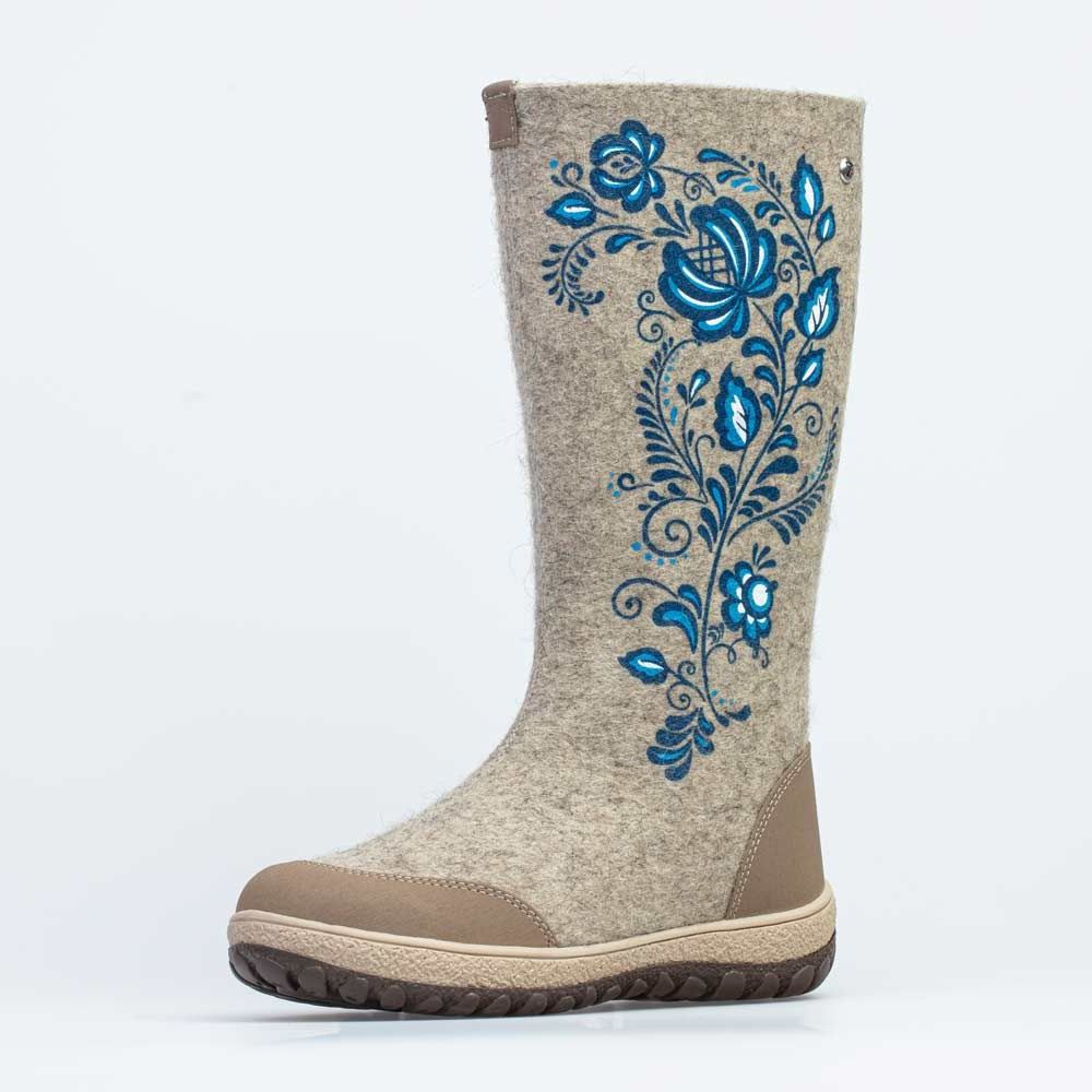 867098-01 Высокие валенки Гжель без подкладки, все фото 1