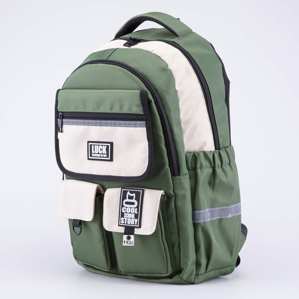 02704387-40 Рюкзак школьный зелено-бежевый (15+), все фото 2