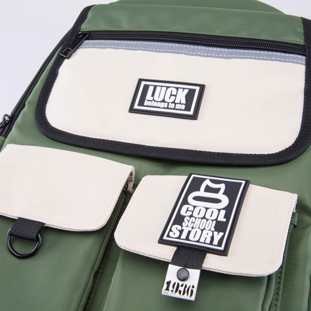 02704387-40 Рюкзак школьный зелено-бежевый (15+), все фото 5