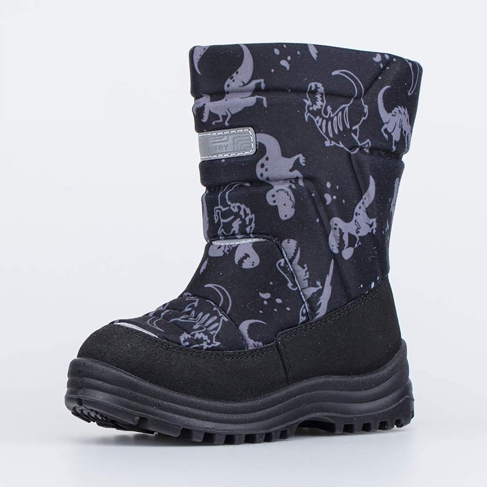 464059-46 Дутики для мальчика Динозаврики черный, все фото 1