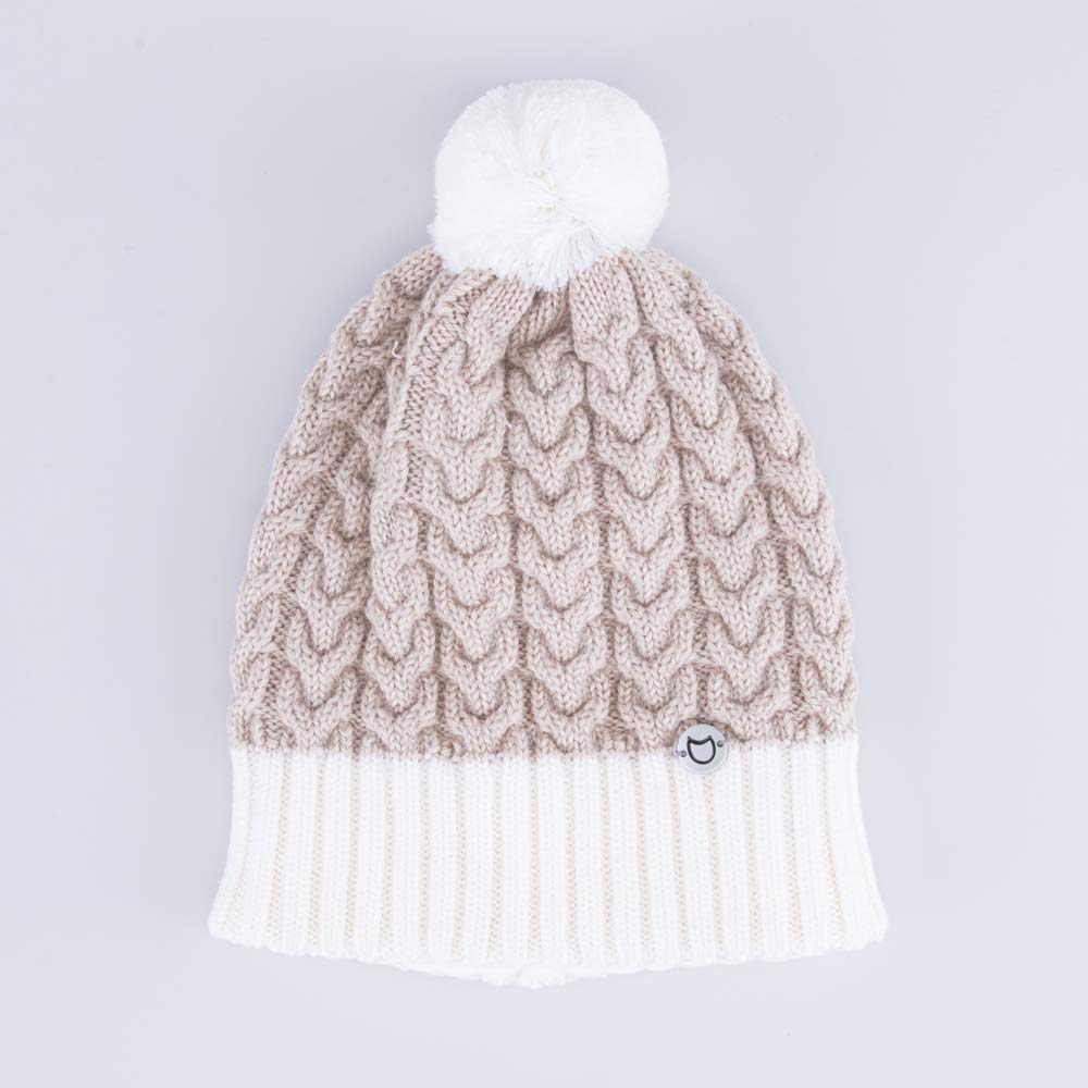 07811392-42 Бежевая зимняя шапка для девочки, все фото 4