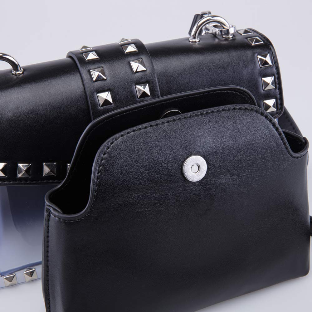 02809295-41 Черная сумочка с прозрачной вставкой, все фото 5