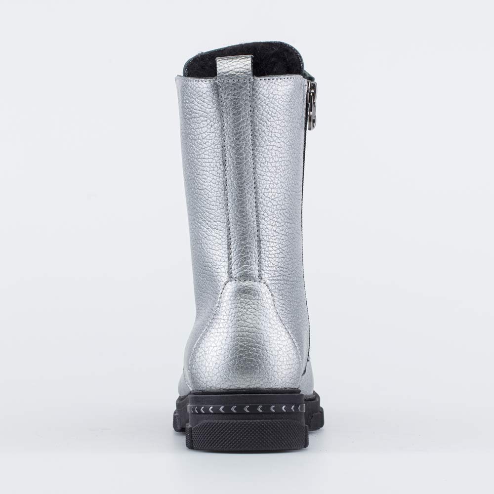 652195-41 Серебристые высокие ботинки для девочки , все фото 5