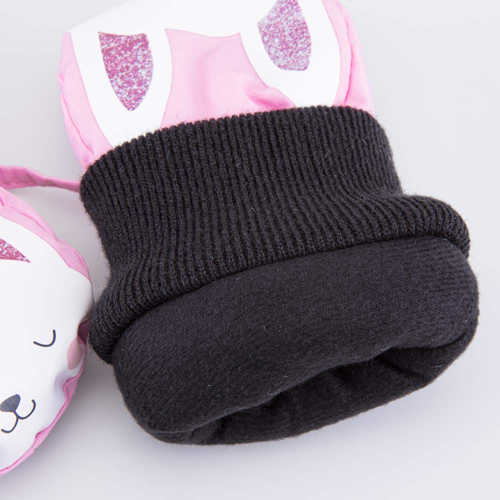 07821146-40 Варежки утепленные Зайка розовый, все фото 4