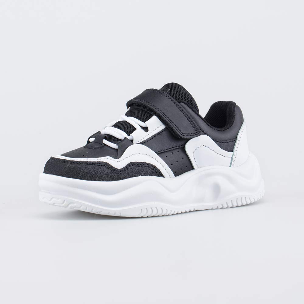 344521-72 Черные кожаные кроссовки на липучке, все фото 1