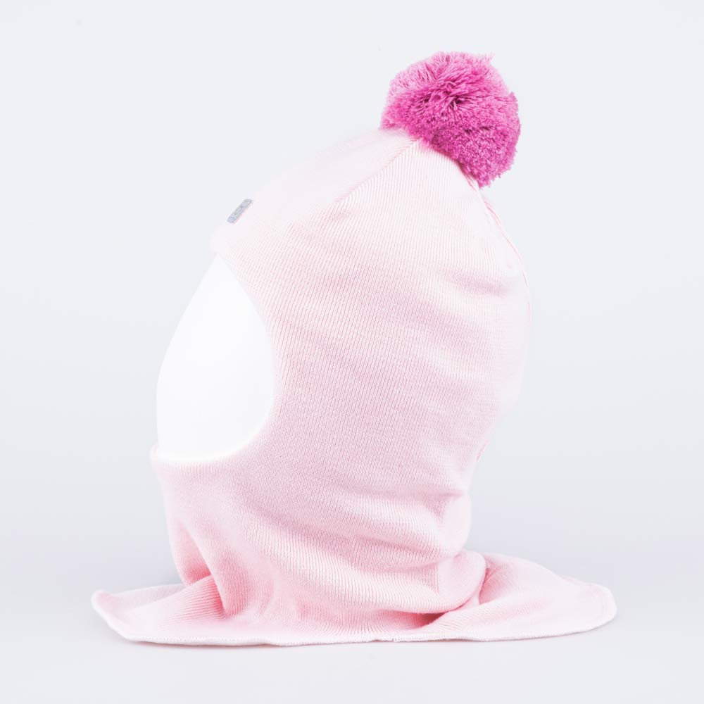 07811428-40 Нежно-розовая шапка-шлем для девочки, все фото 2