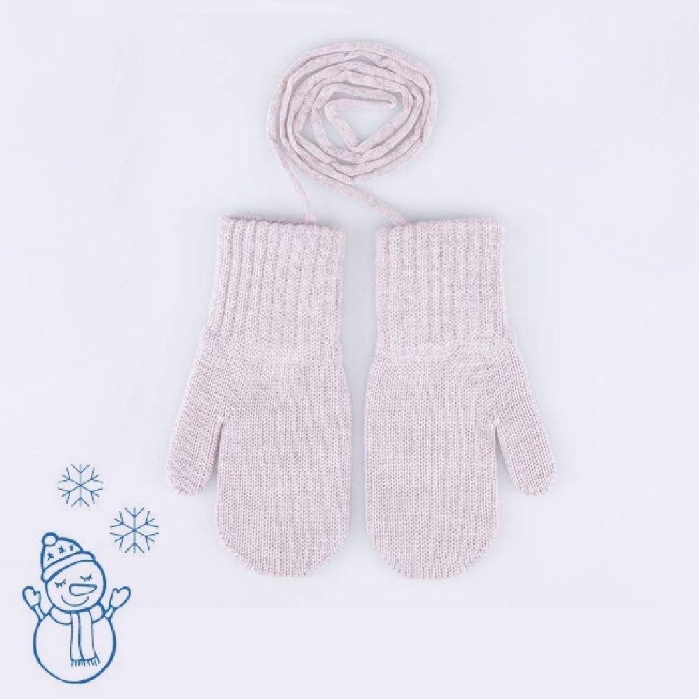 07821201-40 Варежки двухслойные из шерсти мериноса бежевый, все фото 1