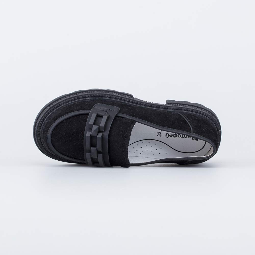 632342-21 Чёрные лоуферы для девочки, все фото 4