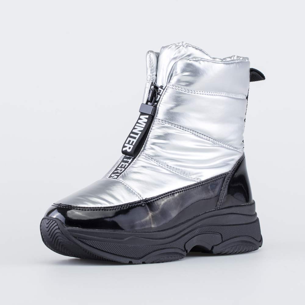 764047-42 Мембранные ботинки-дутики для девочки серебристый, все фото 1