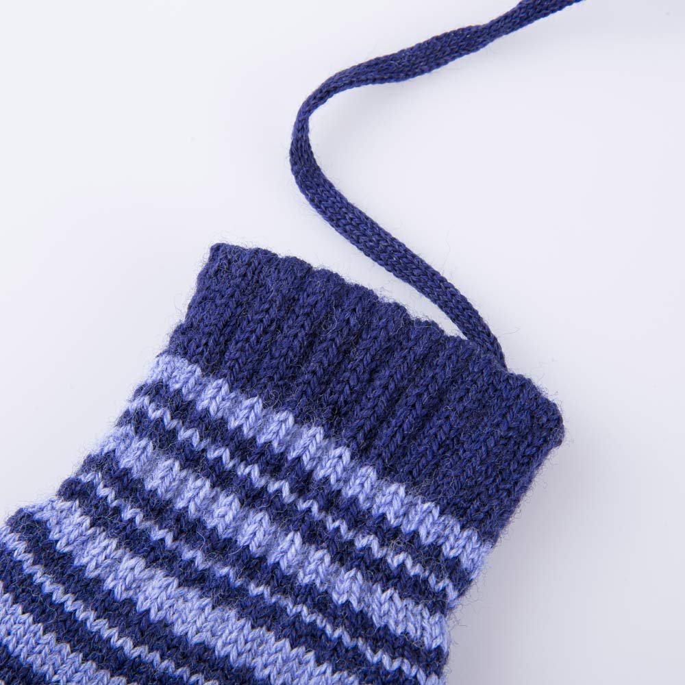 07721231-41 Теплые варежки из шерсти мериноса Полоски синий, все фото 2