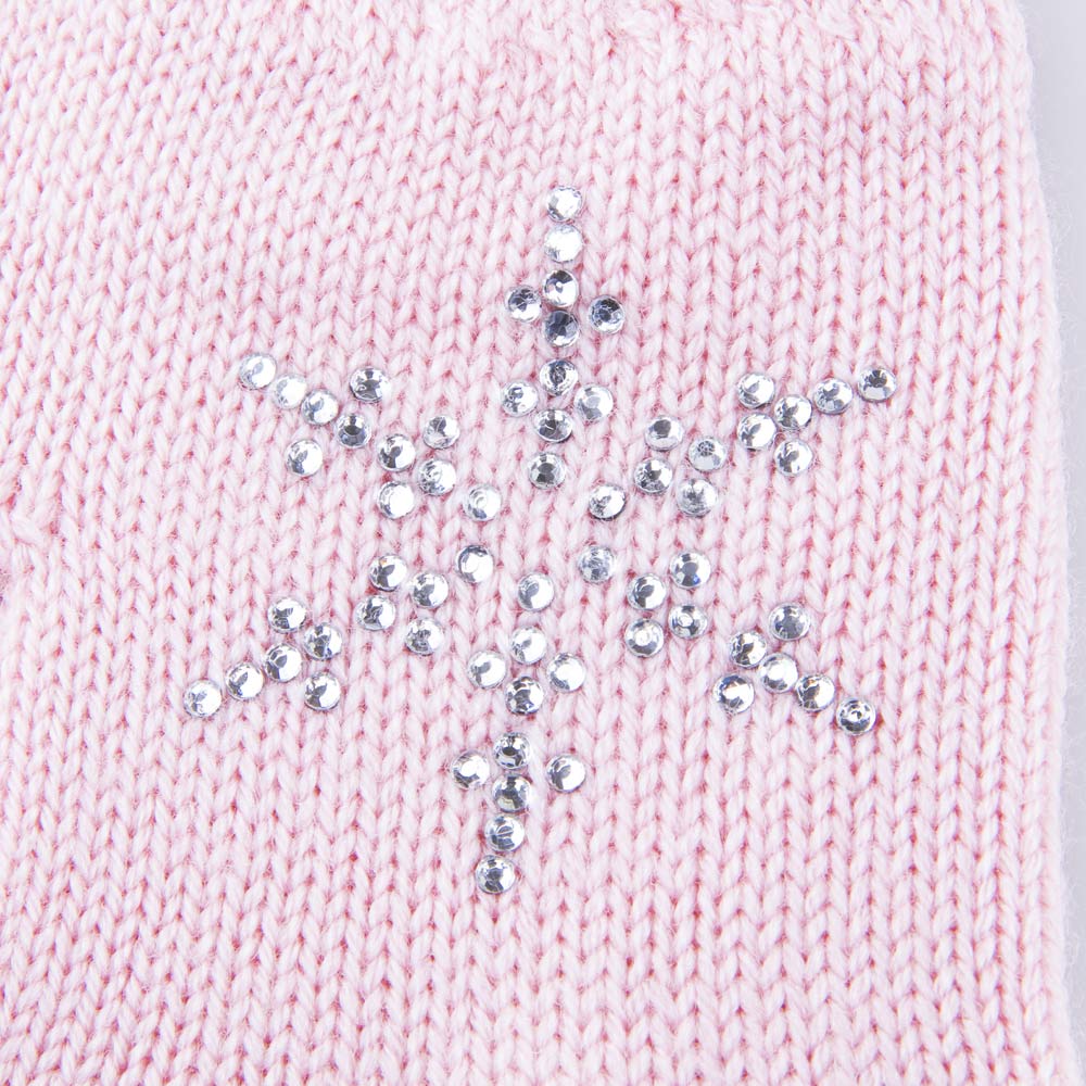 07822225-40 Перчатки детские двухслойные Снежинка розовый, все фото 2