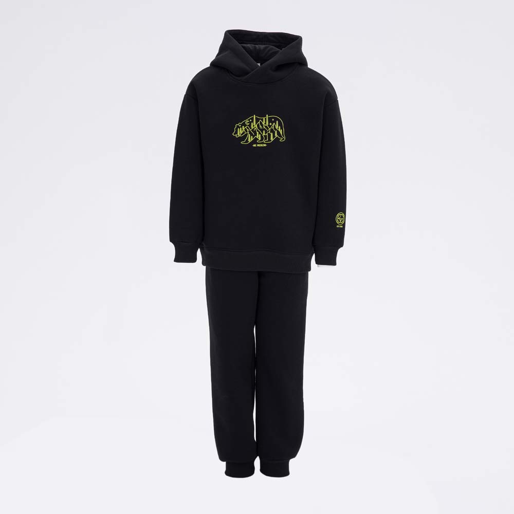 07764065-40 Костюм худи + брюки с начесом черный, все фото 1