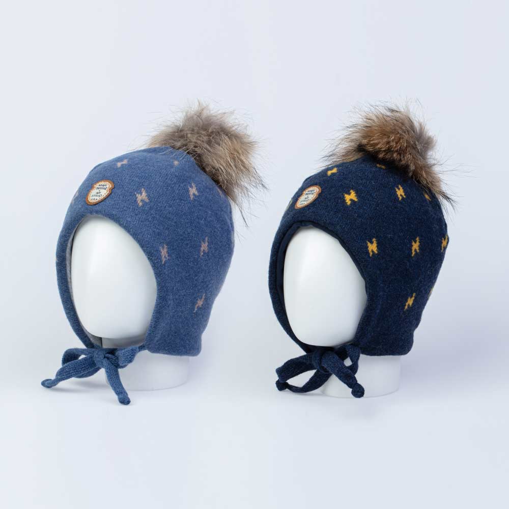 07711149-40 Теплая шапка для мальчика, темно-синяя, все фото 2